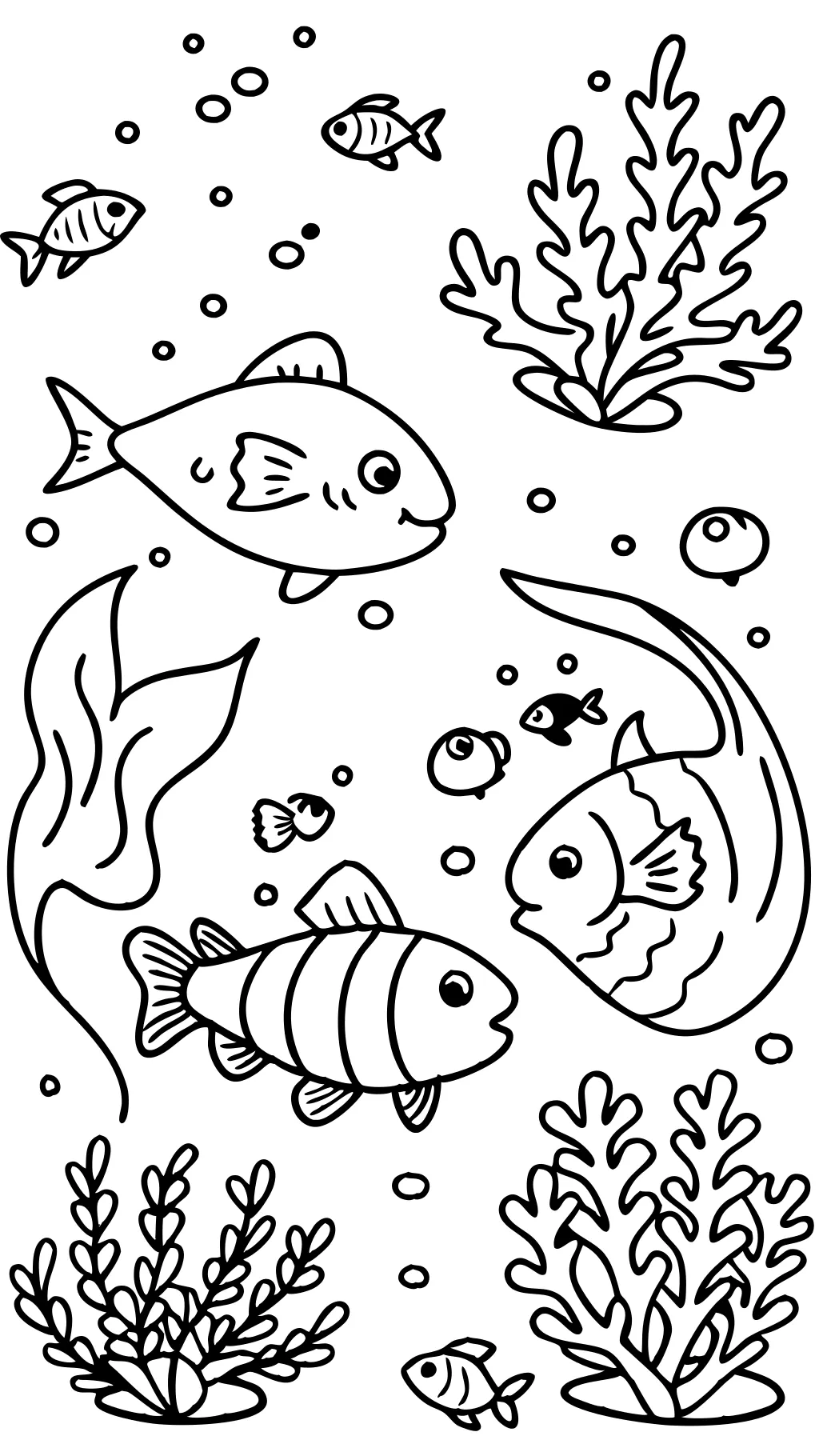 coloring page of a fish